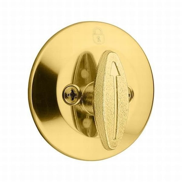 Kwikset Clear Pack One Sided Deadbolt W/ RCAL Latch and RCS Strike Bright Brass Finish CP663-3 - main